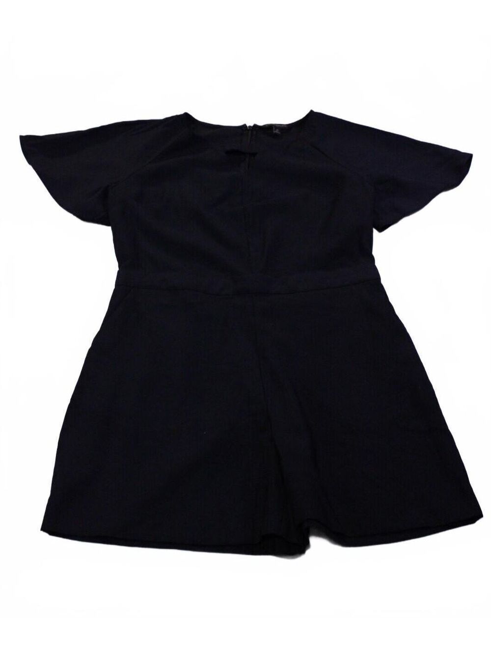 Banana Republic Black Tailored Keyhole Romper Flutter Sleeve Size 4P